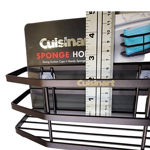 Cuisinart Sponge Holder Basket Suction Cup Kitchen Sink Tool Rack Steel Brown - Picture 5 of 9